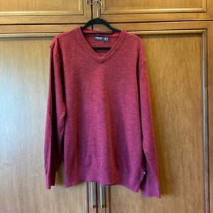 Nautica Red Heather V-neck 100% cotton Sweater